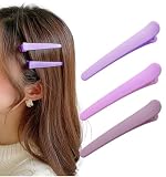 [Herbeluemily] ヘアクリップ ヘアピン 前髪クリップ くちばしクリップ ミニクリップ カラフル 3個セット パープル HM-0076-R02-PU