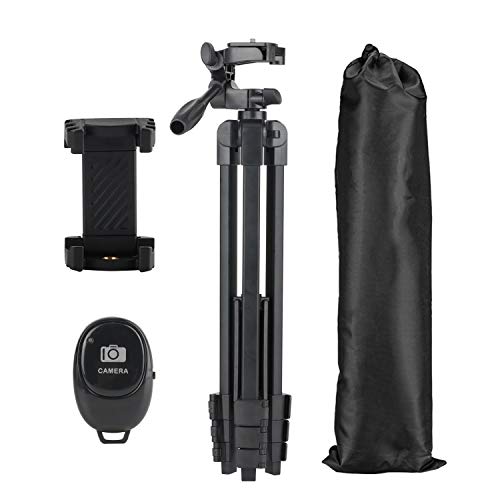 Tripé Eocean para Câmeras e Celularer 136cm / 54'' de Alumínio, com Controle Remoto e Bluetooth