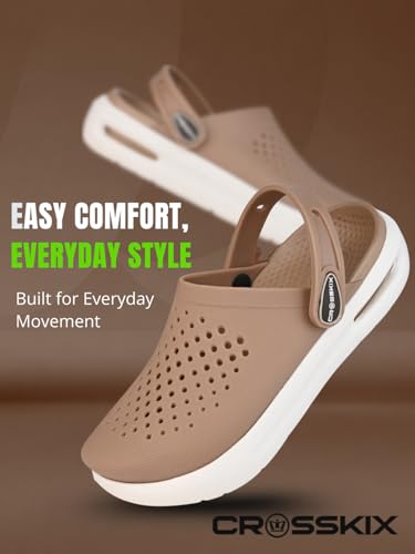 Image of Crosskix AeroComfort 2.0 Men's Lightweight Sport Clogs - Breathable EVA Slip-On Water Shoes with Arch Support and Adjustable Heel Strap