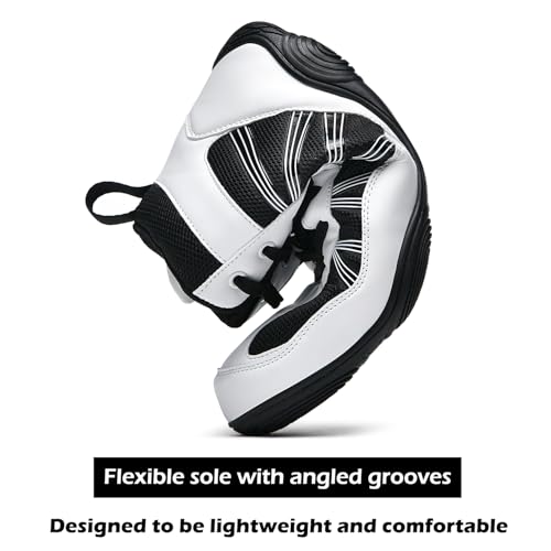 dimaiglobal men39s wrestling shoe boxing shoes zero drop sole high top fighting shoes fitness sneaker taekwondo karate martial arts weightlifting training shoes