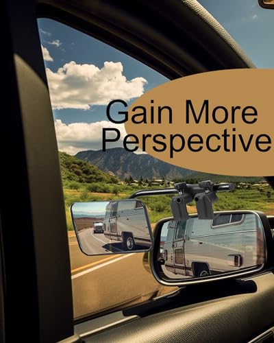 Upgrade Clip on Towing Mirrors, Caravan Side Mirror Extenders for Towing Safe Rearview Mirror with Clamp for Cars Trailer Van SUV Trucks Touring (1 Pair) - Image 3