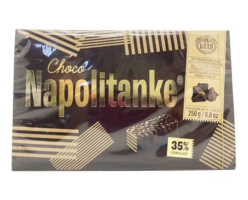 NAPOLITANKE KRAS Galletas Premium de Wafers - Galletas Premium de Wafers con Deliciosos Rellenos de Leche, Crema de Chocolate, Avellana - Múltiples Tamaños (250 G, 12 PCS)