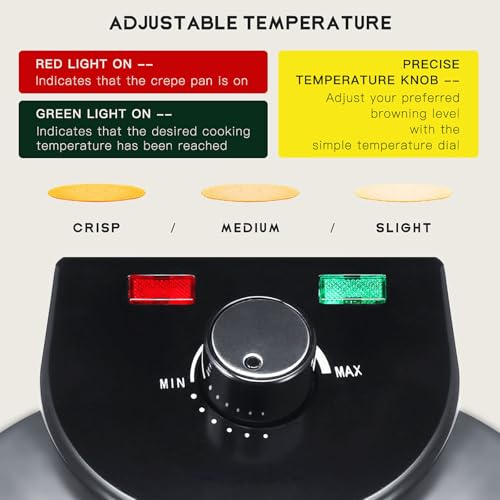 1800W Electric Roti Maker – 10-Inch Non-Stick Chapati & Tortilla Machine with Adjustable Temperature, Double-Sided Heating for Pizza, Pita, Quesadillas & More - Image 4