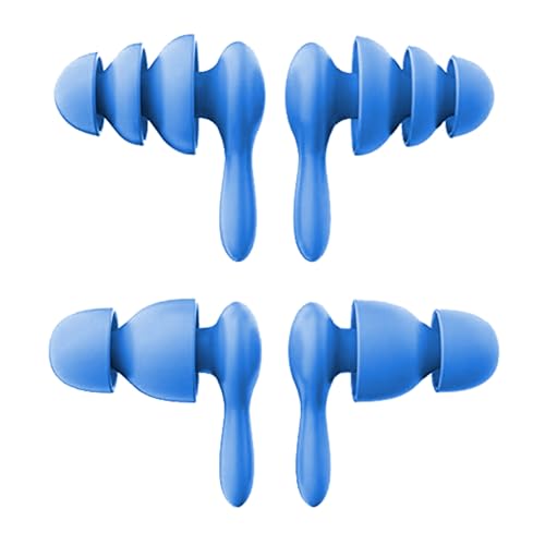 2 Pares Tapones para Los Oídos para Dormir, Silicona Impermeable Tres Capas Reducción 40dB de Ruido Tapones para Dormir Super en Forma para Conciertos, Viajes, Natación, Trabajo