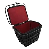 Metal Front Basket, Folding Electric Basket with Inner Bag, Universal Hanging Basket for Groceries, Pet Carrier, Sports, and Commuting