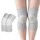 Fogbush Kniebandage Männer,2 Stück Kniebandage Damen Komfort Knieschoner Bambus Schweißableitend Bandage Kniewärmer für Laufen Joggen Sport Basketball Sport-Knieschoner(Grau)