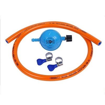 Cadac Régulateur de Pression CG 30mBar - Caoutchouc - Métal - Comprend 2 Colliers de Serrage - Gris - Bleu - Orange - Barbecue