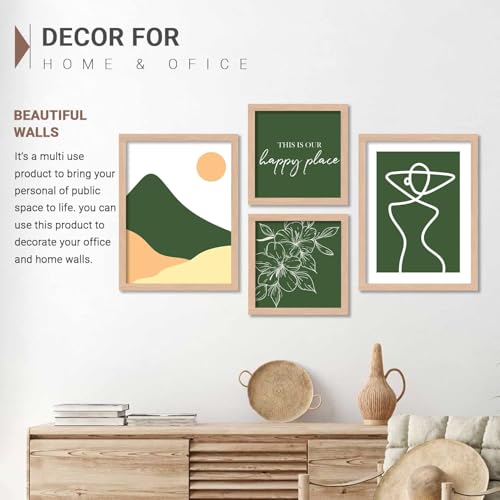 Image of kotart Painting Modern Art Wall Decor Framed Wall Paintings for Living Room, Bedroom - Framed Wall Decor Paintings - Nature Theme Photo Frames for Wall Decoration Set of 4 (Art-8, 13X17 inch)