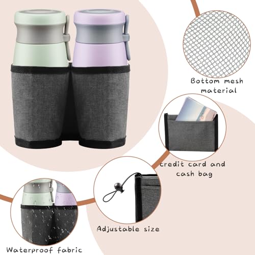 Image of Luggage Cup Holder, Free Hand Luggage Cup Holder for Suitcases Luggage Travel Cup Holder Essential Luggage Accessories Gift for Travelers Flight Attendants (Grey)