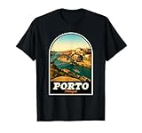 Porto Portugal Vintage Design Dom Luís I Bridge and Douro T-Shirt