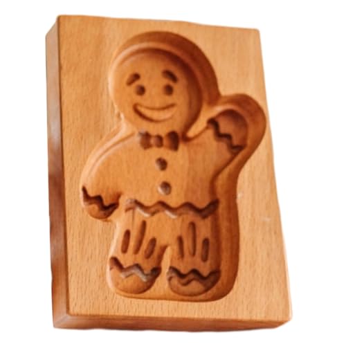 Hbbgdiy Moldes de Galletas de Madera Estampilla para Galletas en Relieve de Pan de Jengibre 3D para horneado de Cocina de Navidad