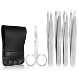 Precision Tweezers for Women Ingrown Hair, Professional Eyebrow Tweezers and Scissors, Good Tweezers