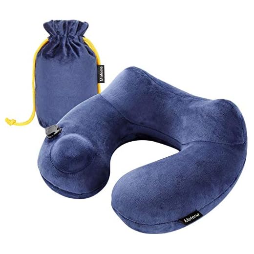 Lussuoso Cuscino Gonfiabile per il Collo Metene Supporto-Compatto e Leggero per Dormire in Aereo, Auto, e Treno. Borsa Per il Trasporto Soffice ed Disegno Ergonomico a Singolo Lato, Invenzione del Anno 2014