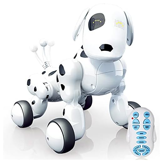 RCTecnic Perro Robot para Niños Buddy Interactivo Mascota, Sabe Cantar, Bailar y tiene Movimiento Teledirigido, Ojos con LED, Con Batería y Cable Cargador USB