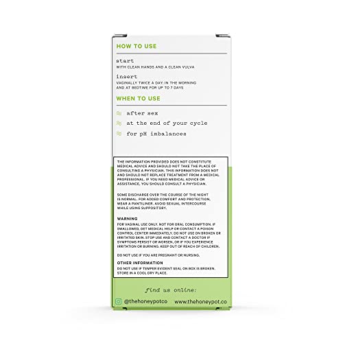 the honey pot company 7 day boric acid amp herbs suppositories - maintains and balances healthy vaginal ph manages odor hydrates amp moisturizes - gynecologist tested