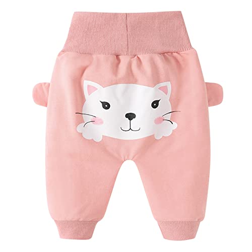 Thermal Pants for Baby Boys Cute Pattern Printed High Waist Soft Stretchy Sweatpants Toddler Boys Relaxed Loose Trousers