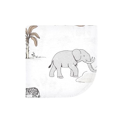 Image of Hudson Baby Unisex Baby Flannel Cotton Washcloths 12-Pack, Neutral Safari World, One Size