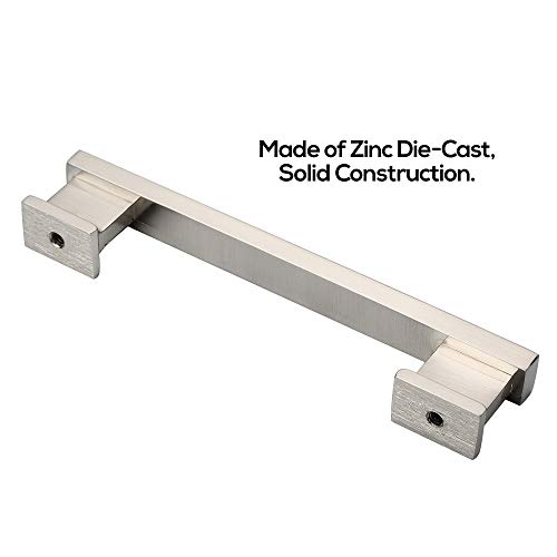 Alzassbg AL3061SN Brushed Satin Nickel, 5 Inch(128mm) Hole Centers Cabinet Hardware Modern Drawer Handle Pulls 1 Pack