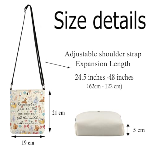 Princess Crossbody Bag Cartoon Movie Gifts for Fairy Tale Lovers Sling Bucket Bag with Adjustable Shoulder Strap2