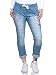 Produktbild MATY FASHION Damen Hose Stretch Sweatpants aus Baumwolle Jogginghose Denim für Freizeit Boyfriend Baggyhose 84 (Mittelblau)