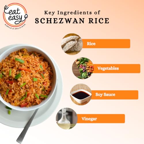 Image of Eat Easy Ready To Eat Schezwan Rice- 95gm (Pack of 6) | Just Add Water and Cook | Desi Chinese Instant Food | Freeze Dehydrated | Travel Food | No Added Preservatives | No Added Artificial Colours & Flavours