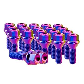 OMP SPEED 20er Set Radschrauben Schwarz Mit Metrica M14X1.5 Schraubenschlüssel 17-19 Lang Gewinde 28mm Mit Blauem Schutz Aus Aluminium 7075 + DIN 12.9