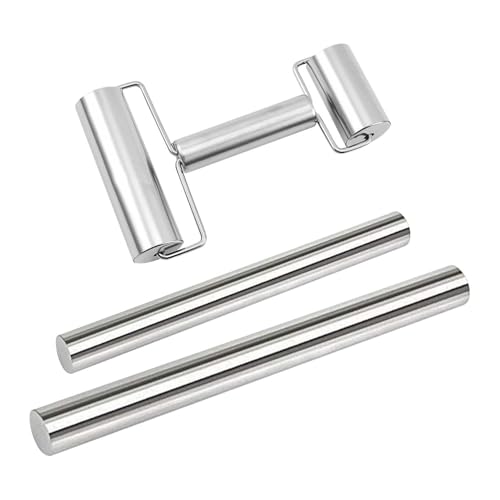 1 Rouleau À Pâtisserie À Double Extrémité Et 2 Rouleaux À Pâtisserie Droits, Rouleaux À Pâtisserie En Acier Inoxydable, Outils De Cuisson, Outil De...