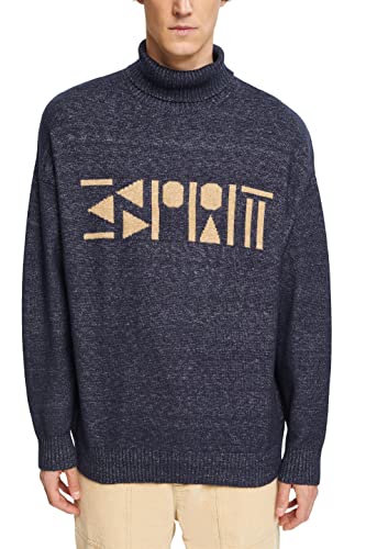 ESPRIT Pullover Uomo In Misto Lana – Con Jacquard Vintage, Scollo Rotondo, Vestibilità Regolare - 4