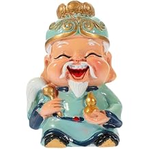 Taishang Laojun Chinese Style Fortune Statue 2.67X1.57X1.37In Desk Ornament for Home Office Feng Shui Luck Decoration New Year Figurine
