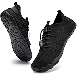IceUnicorn Barfußschuhe Damen Herren Breite Traillaufschuhe Zehenschuhe Unisex Schwimmschuhe Strandschuhe Aquaschuhe(3027Schwarzer, 41EU)