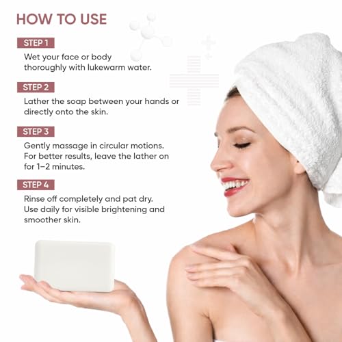 Image of 1% Kojic Acid Soap with Glutathione & Alpha-Arbutin For Pigmentation, Dark Spots & Sun Damage | with Papaya Fruit Extract | Soap for Men & Women | Suitable for All Skin Types | 75 g