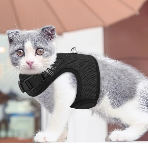 MoNiBloom Peitoral macio para gatos, à prova de fuga e viagens, colete respirável ajustável para gat