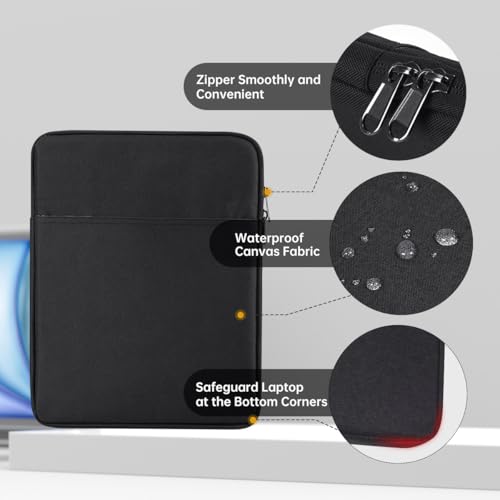 Image of Tablet Sleeve Case for 13 inch New iPad Air M4 M3 M2 2026-2024, 13 inch iPad Pro M4 M5 with Magic /Smart Keyboard, Protective Travel Pouch Bag, Black