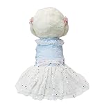 Puppy Cotton Dog Princess Dress Doggy Costume Tutu Apparel Dog Skirt (Medium, Blue)