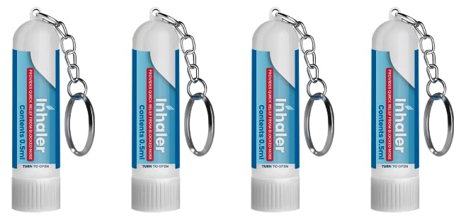 Menthol Nasal Stick Inhaler- Fast Relief from Stuffy Blocked Nose - Pack of 4 x 0.5ml