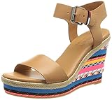 Tommy Jeans Colored Laces High Wedge, Sandalias Planas Mujer, Gold, 38 EU
