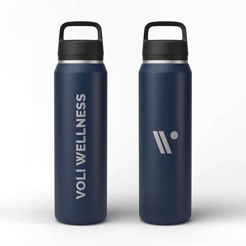 Voli 24oz Stainless Steel Insulated Water Bottle | Double-Wall Vacuum Insulation | Leak-Proof, BPA-Free, Lightweight & Durable | Easy-Sip Cap, Dishwasher Safe | Hot & Cold Drinks, Everyday Use