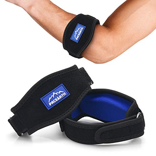 Golf Tennis Elbow Brace with Compression Pad with 4 Adjustable Band Straps 2-Count