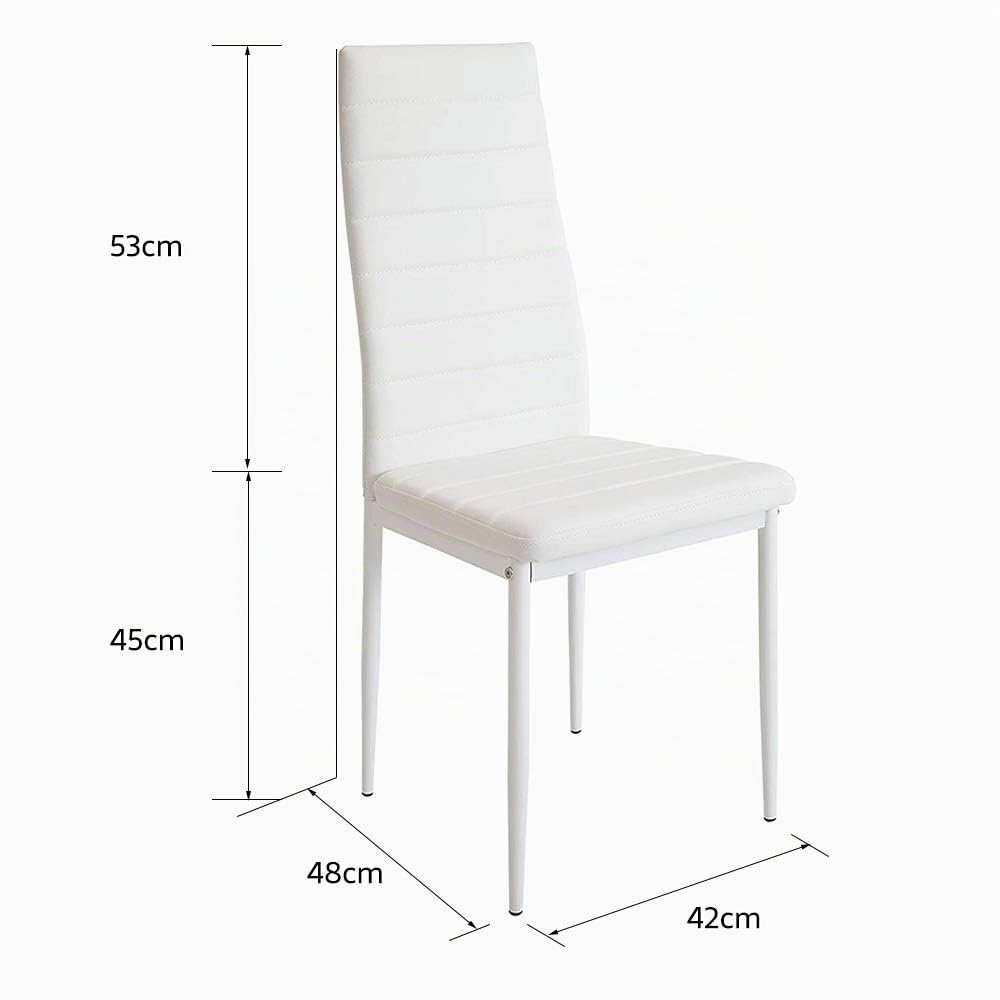 LANTUS Set 2 sedie impilabili Modello per Cucina Bar e Sala da Pranzo, Robusta Struttura in Acciaio Imbottita e Rivestita in Finta Pelle,2 pezzi (bianco)