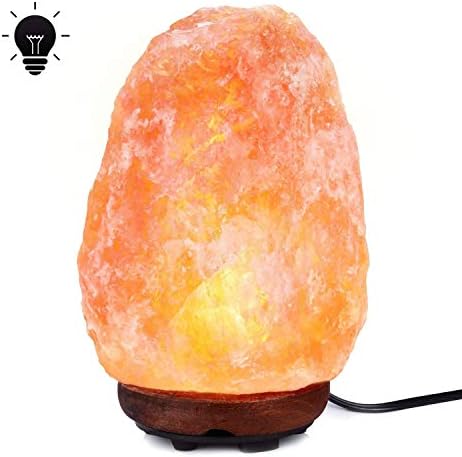 AdorioVix Himalayan Salt Lamp, Natural Himalayan Hand Carved Salt Lamp, HSL-2 Himilian Hymalain Pink Salt Rock Lamp, Hymilian Sea Salt Crystal Night Light with Wood Base Dimmer Control