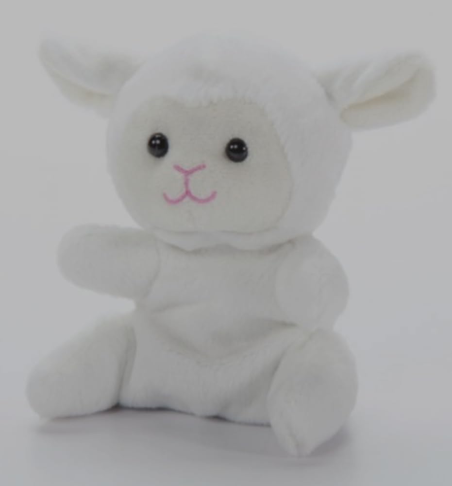 The Petting Zoo Lamb Stuffed Animal Plushie, Spring Gifts for Kids, Nuggetz Animals, White Lamb Plush Toy, 6 inches