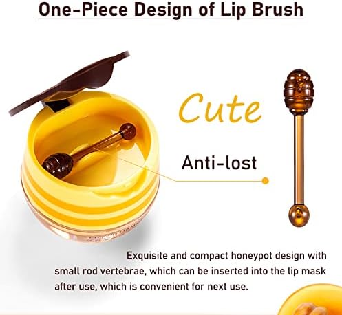 2Pcs Honey Bee Lip Balm,Honey Lip Mask,Sleep Lip Mask,Hydrating Prevention Dry and Cracked Lip