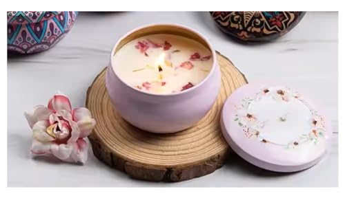 SPHINX Luxury Soy Wax Candle with Infused Potpourri Tin Container – 60g, Up to 15 Hours Burn Time, Eco-Friendly, Aromatherapy, Vaastu Décor, Valentine's Day Gift - 1 Piece (Mix Fragrances- Pack of 2) 6 41cvmlD6 BL