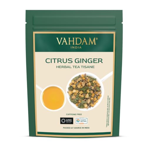 Image of VAHDAM Turmeric Citrus Ginger Tea(3.53 oz| 50 Cups)Caffeine Free Herbal Tea