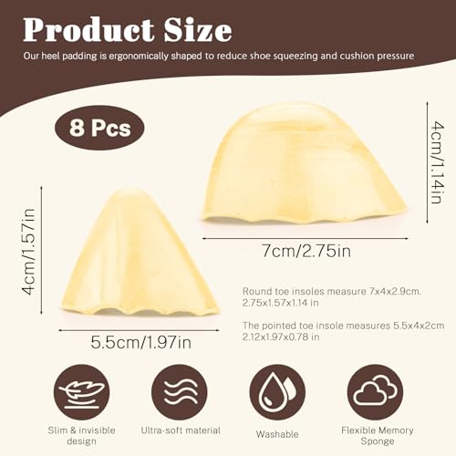 Astimes 4 pares rellenos beige para zapatos grandes miniatura 2