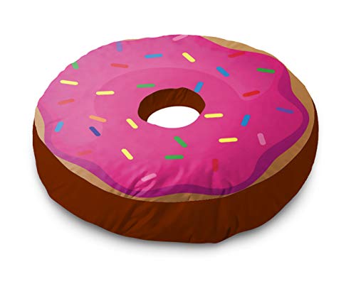 Image of Kesar Enterprises Donut /Doughnut Cushion /Pillow | Velvet Fabric|Birthday Gifts | Soft Toys | Suitable for Wheelchair, Car Seat, Home or Office for Kids Cushion | Size 14x14 inches