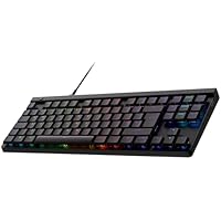 Logitech G G515 TKL Wired Low Profile Gaming Keyboard, Fully Customisable RGB, Double-Shot PBT Keycaps, QWERTY UK English Layout, Black