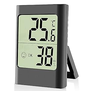 Hygrometer Digitale Thermometer Groot Zwart Termometer Indoor Sfeer Temperatuurmeter en Vochtigheidsmeter Vochtigheid en Temperatuurmeter