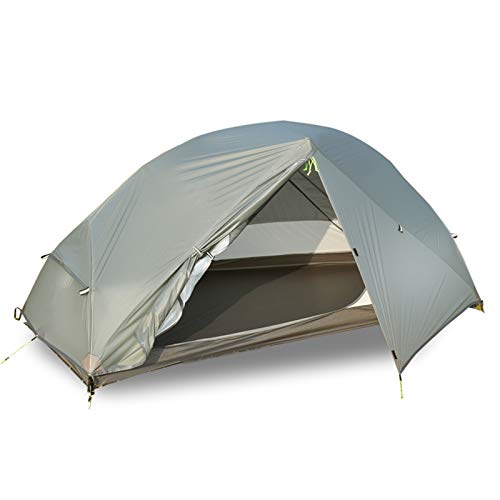 Tente de camping contre le vent et la pluie : abri nylon 3/4 places gris foncé