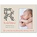 LifeSong Milestones Personalized Baby Birth Newborn Announcement Arrival Photo Frame with Stats Blessing for Child 8â€ x 10â€ Picture Frame Holds 4â€ x 6â€ Photo More Precious (Flowers Ivory)